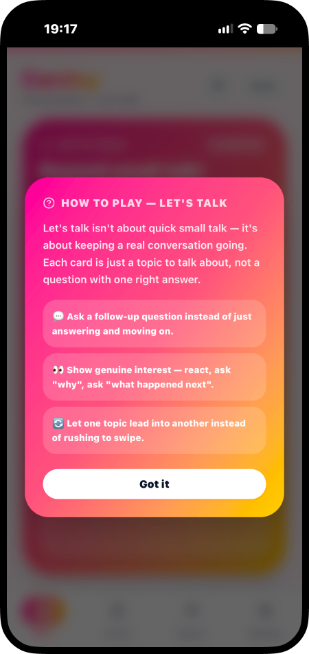 Game Rules/instructions (unique for every game mode)